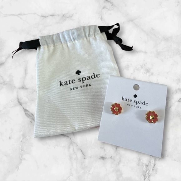 kate spade Jewelry - Kate Spade Red Flower Earrings NWT